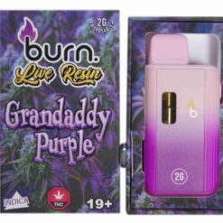 Burn Live Resin Disposable Vapes – Grand Daddy Purple  (2 Gram)