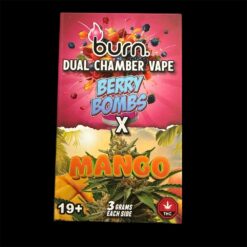 New * 6 Gram Dual Chamber Burn Disposable Vape – Berry Bomb x Mango (3+3 Gram) 2 for $200