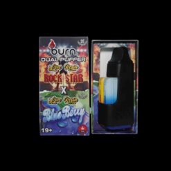 Burn Live Resin Dual Puffer Vapes 4g – RockStar x Blueberry  (2+2 Grams )