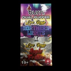 Burn Live Resin Dual Puffer Vapes 4g – Northern Lights x Apple Fritter (2+2 Grams )