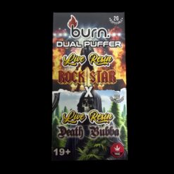 Burn Live Resin Dual Puffer Vapes 4g – Death Bubba x Rockstar (2+2 Grams )